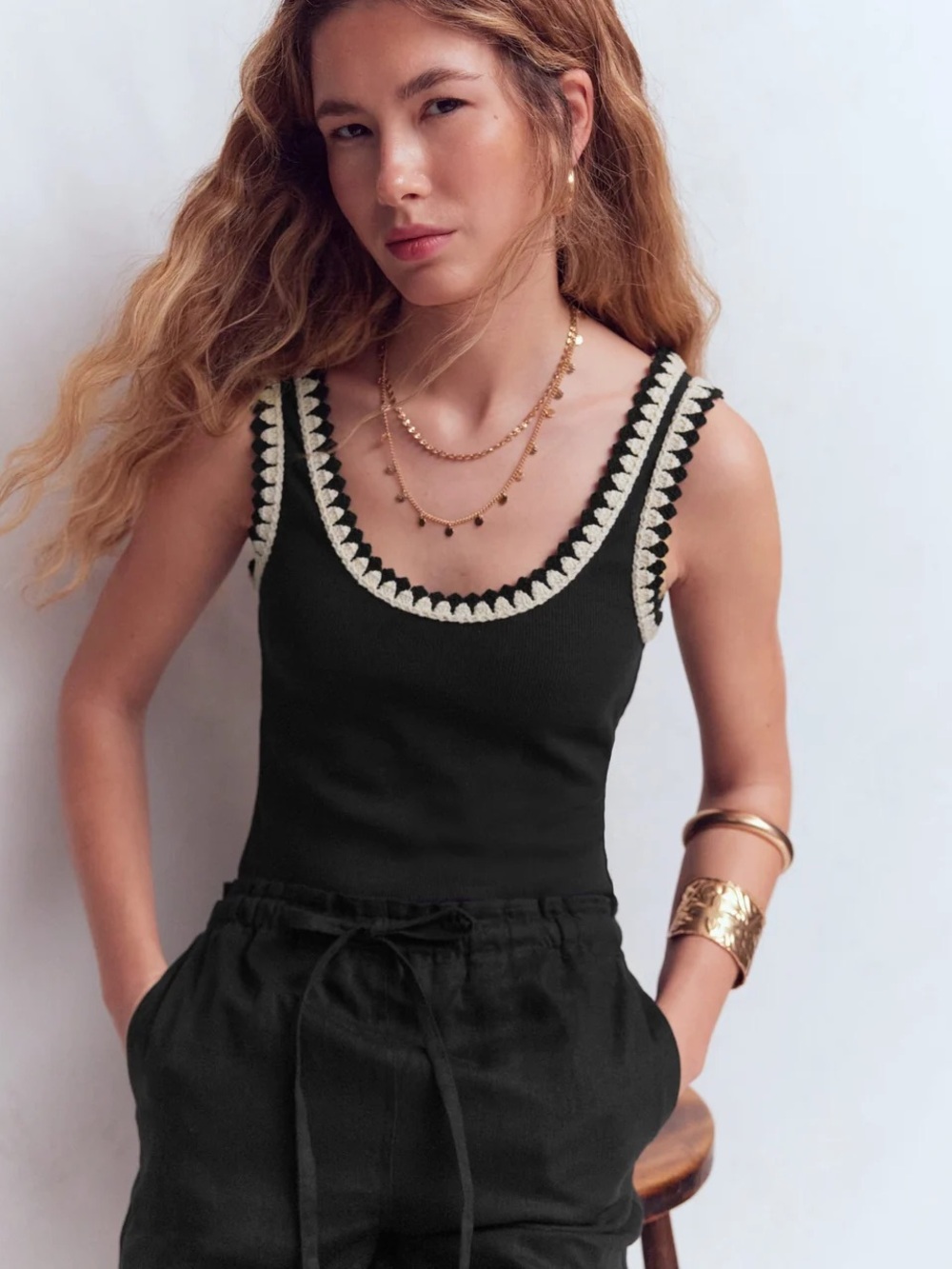 NWT BODEN- Maddie Trim Detail Vest Black Size 12